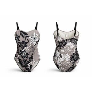 Fantasie Luxury Brand Swim Suit Flattering Underwire Bra 34DD Taupe Black NWT